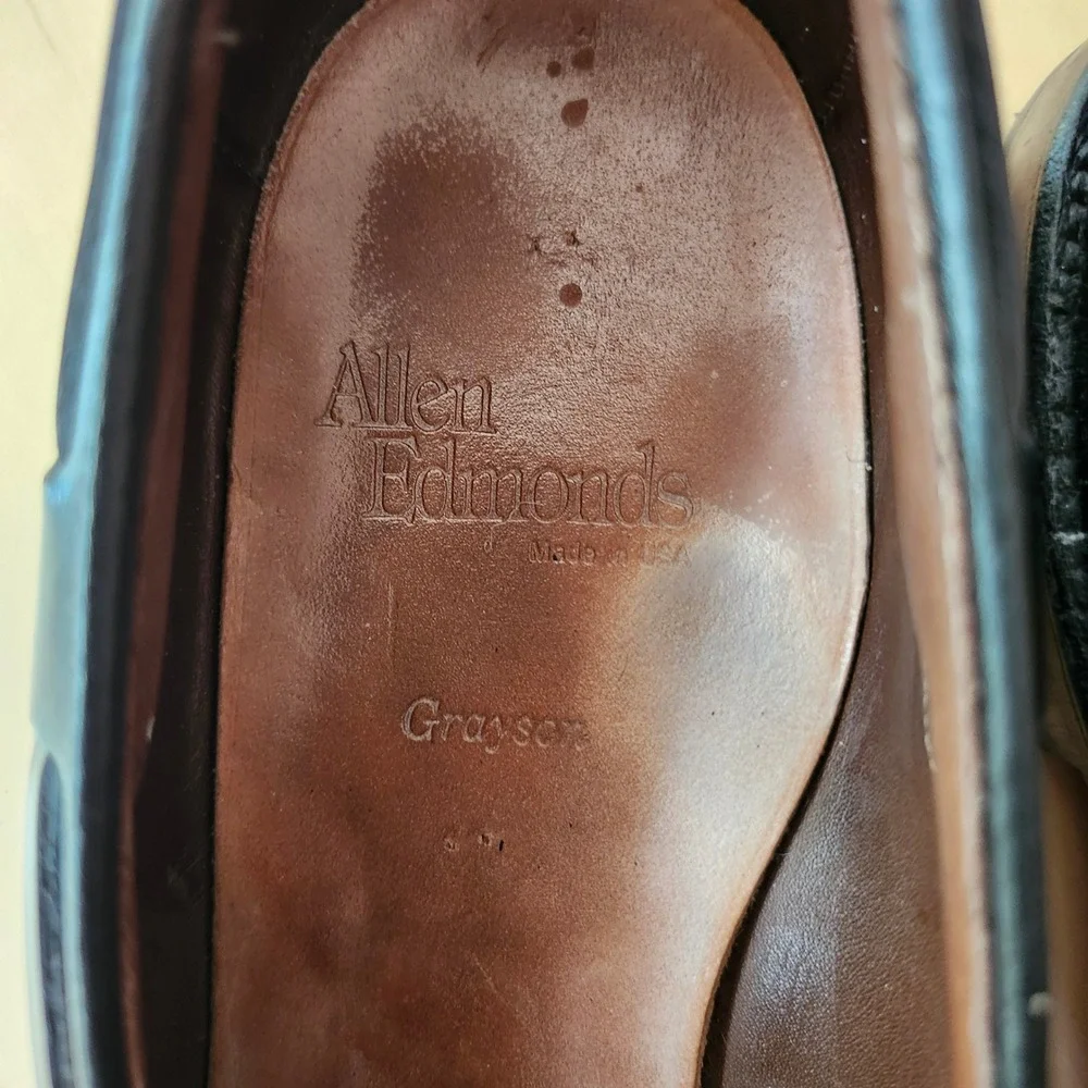 Allen Edmonds Grayson Black Leather Tassel Loafer Mens Dress Shoes 8 D 8217 USA
